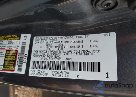 2018 Toyota Tundra Crewmax Sr5 z USA, uszkodzony, nr VIN 5TFDY5F13JX776882